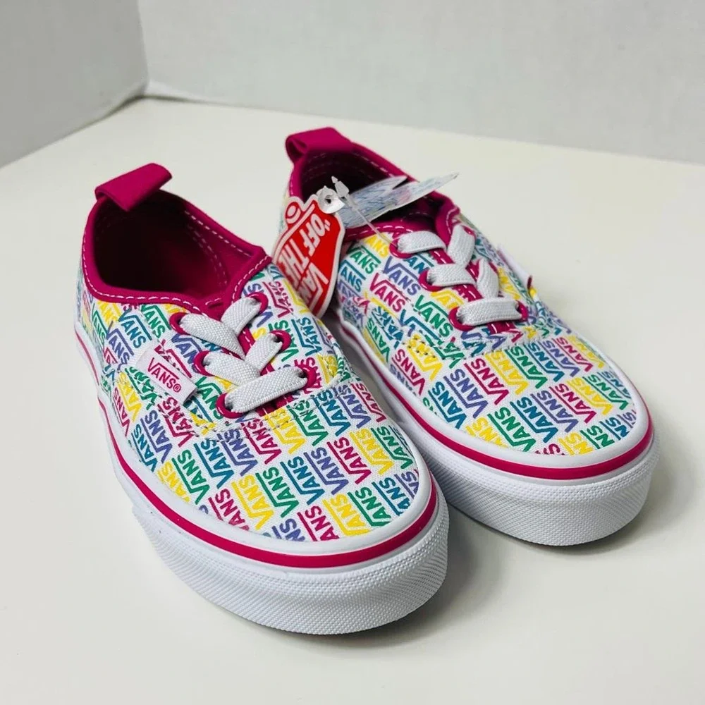Vans Kids Authentic Elastic Rainbow Sneaker 10.5K - Picture 8 of 12